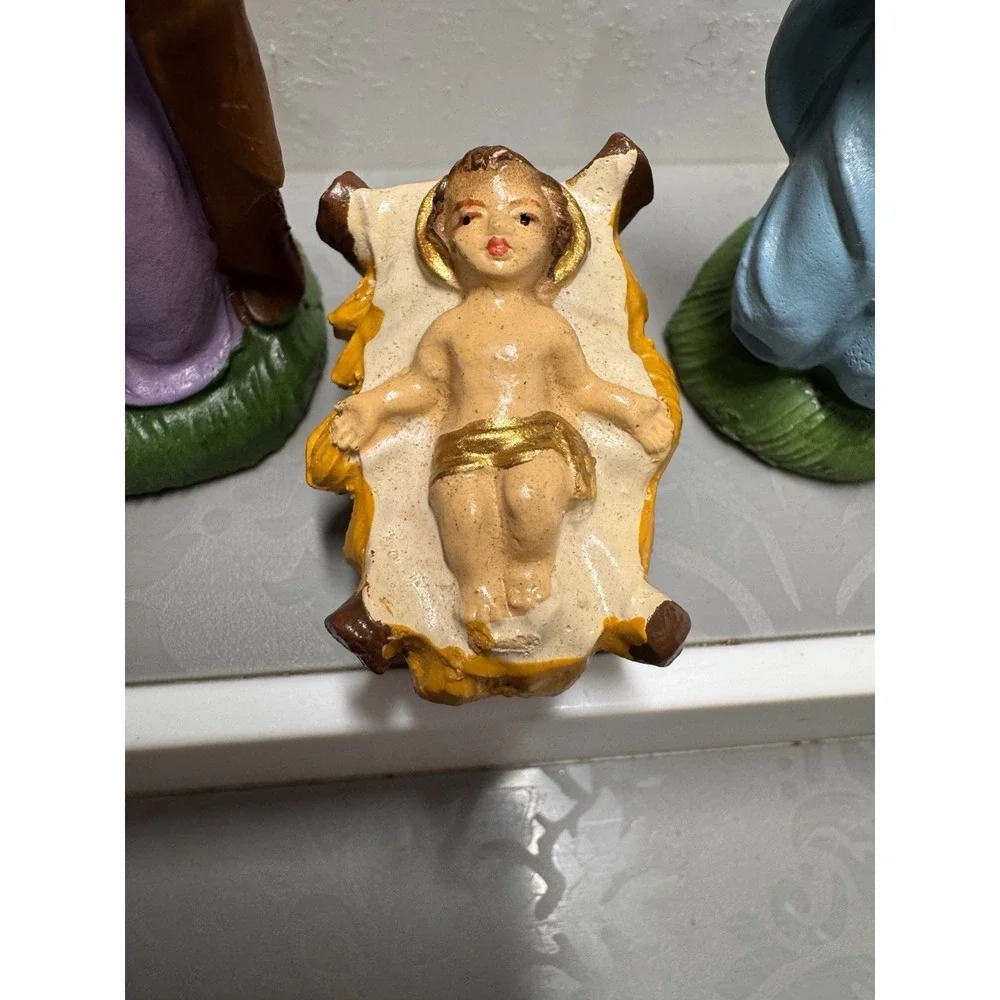 VTG‎ Nativity Italy 5 Pc Chalkware Replacements Christmas Decoration 1950s 4